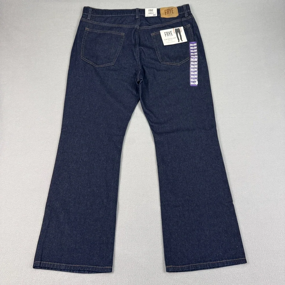 Frye Mens Slim‎ Bootcut Jeans Size 36x30 Dark Wash Casual Cotton Denim NWT